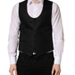 Dolce & Gabbana Black Stripe Single Breasted Waistcoat Vest