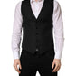 Dolce & Gabbana Black Stripe Single Breasted Waistcoat Vest