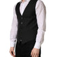 Dolce & Gabbana Black Stripe Single Breasted Waistcoat Vest