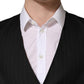 Dolce & Gabbana Black Stripe Single Breasted Waistcoat Vest