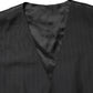 Dolce & Gabbana Black Stripe Single Breasted Waistcoat Vest