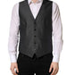 Dolce & Gabbana Dark Gray Single Breasted Men Waistcoat Vest
