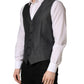 Dolce & Gabbana Dark Gray Single Breasted Men Waistcoat Vest