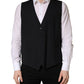 Dolce & Gabbana Black Wool Single Breasted Waistcoat Vest