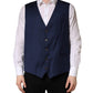 Dolce & Gabbana Navy Blue Wool Dress Formal Waistcoat Vest