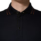 Dolce & Gabbana Dark Blue Silk Short Sleeve Men Polo T-shirt