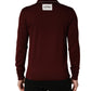 Dolce & Gabbana Maroon Re-Edition Wool Long Sleeves T-shirt