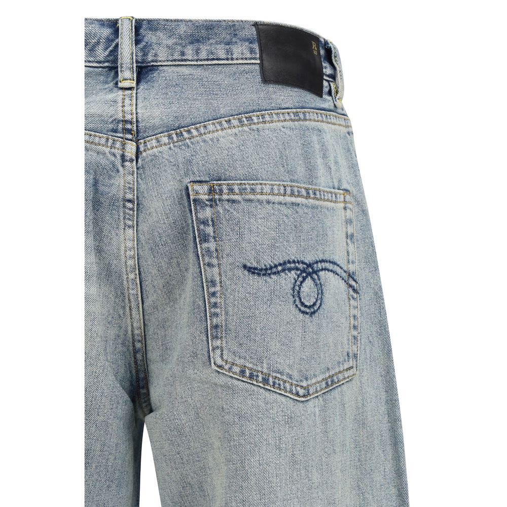 R13 Blue Cotton High-Waisted Jean
