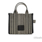 Marc Jacobs The Monogram Beige Mini Tote Woven Jacquard Canvas Crossbody Handbag