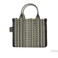 Marc Jacobs The Monogram Beige Mini Tote Woven Jacquard Canvas Crossbody Handbag