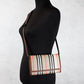 Burberry Hannah Icon Stripe Archive Tan E-Canvas Leather Wallet Crossbody Bag