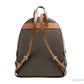 Michael Kors Jaycee Large Brown Signature PVC Shoulder Backpack Bookbag