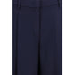 Giorgio Armani Blue Silk Casual Pants