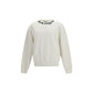 Palm Angels White Cotton Sweatshirt