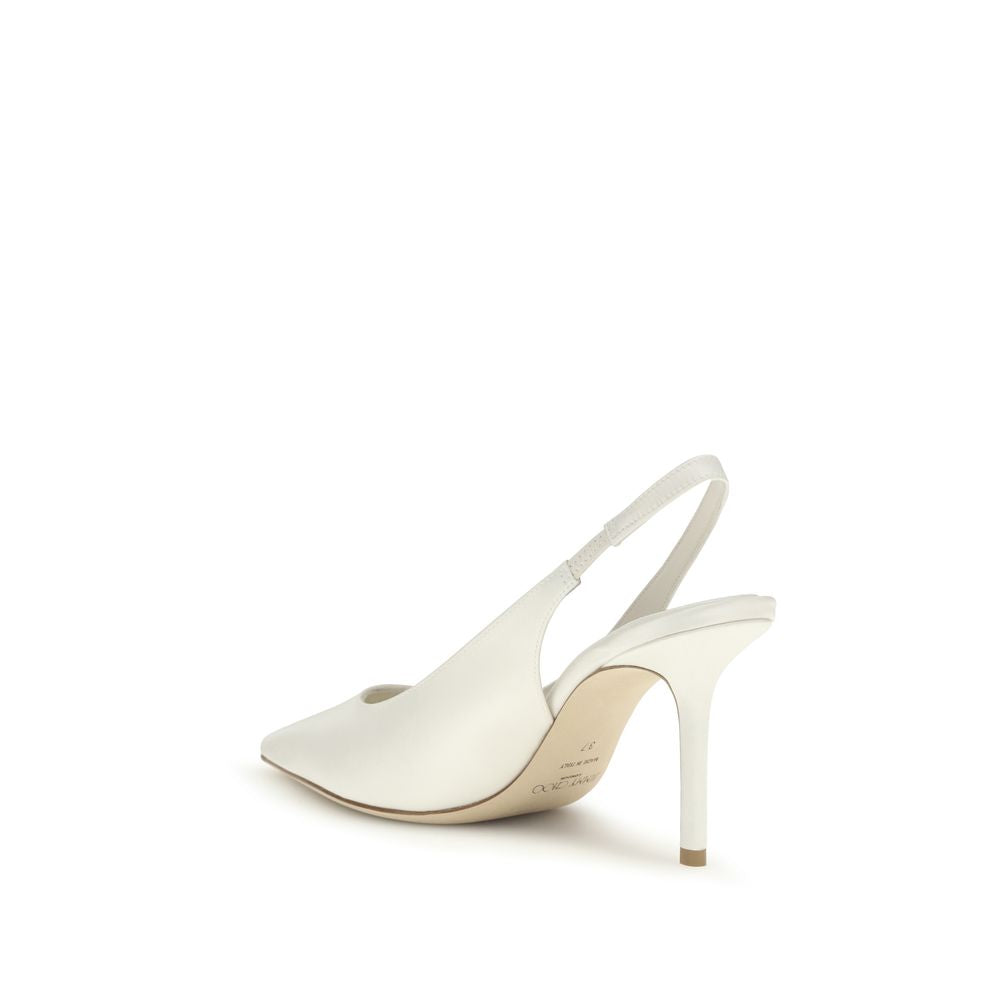 Jimmy Choo White Silk High Heel Pumps