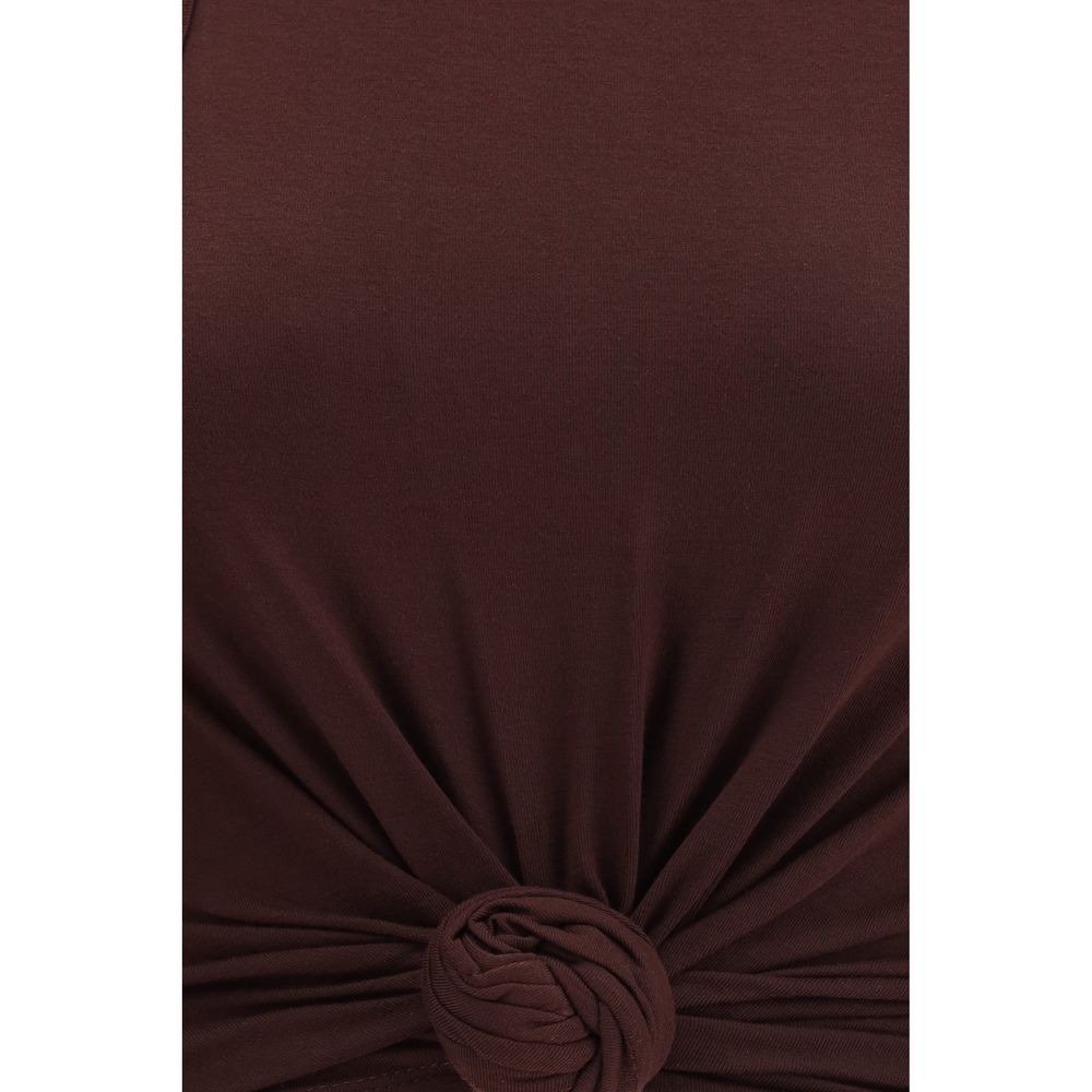 Magda Butrym Brown Cotton Sleeveles T-Shirt