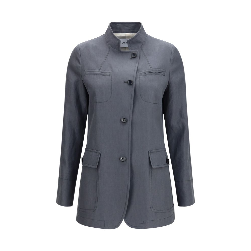 Lardini Gray Linen Coat