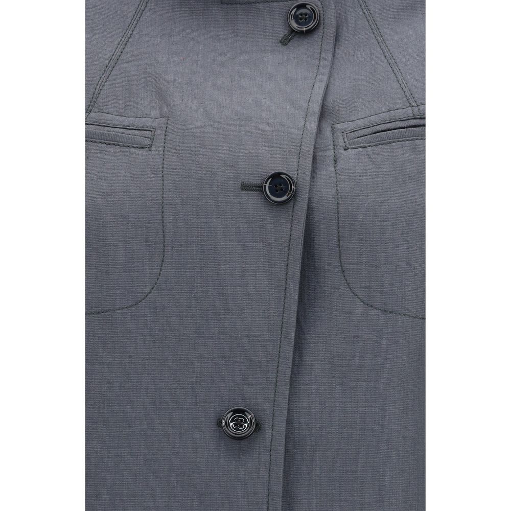 Lardini Gray Linen Coat