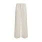 7FOR White Cotton Casual Pants