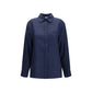 Lardini Blue Linen Dress Shirt