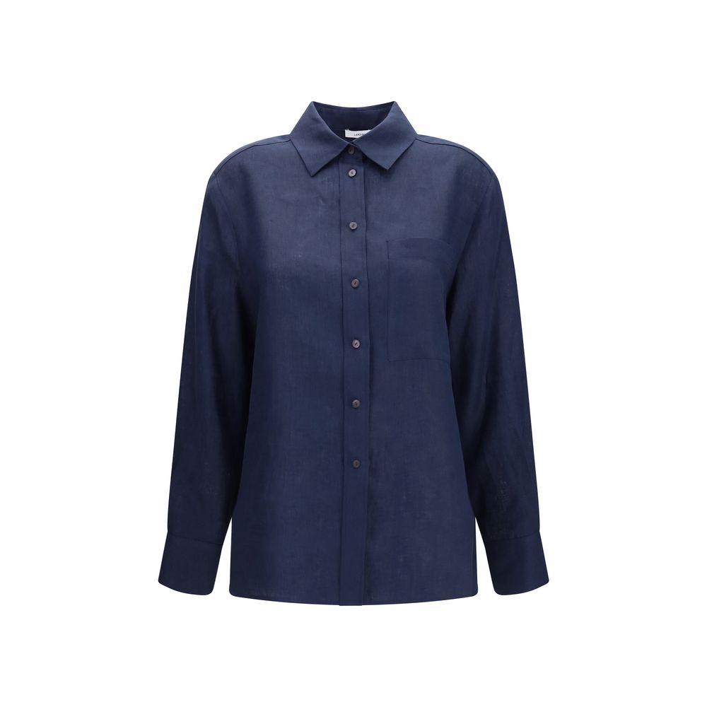 Lardini Blue Linen Dress Shirt