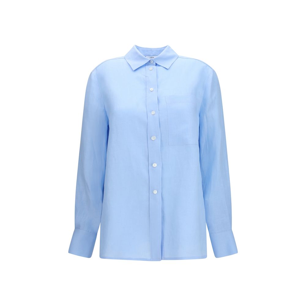 Lardini Blue Linen Dress Shirt
