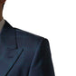 Dolce & Gabbana Blue Checked Double Breasted Men Suit Jacket