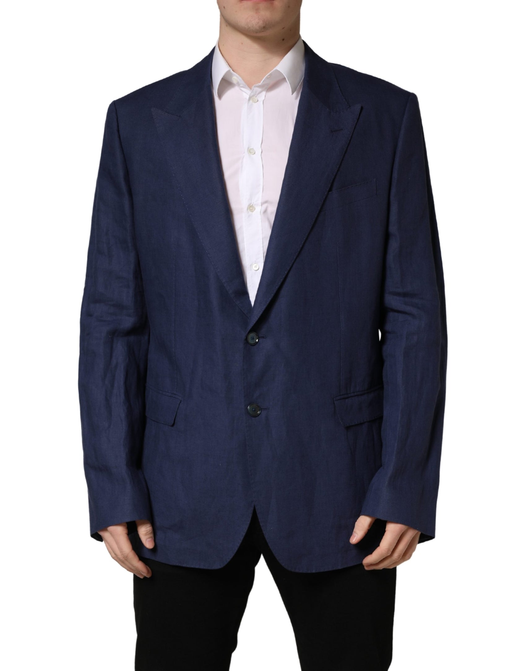 Dolce & Gabbana Blue Single Breasted 2 Button Suit Jacket
