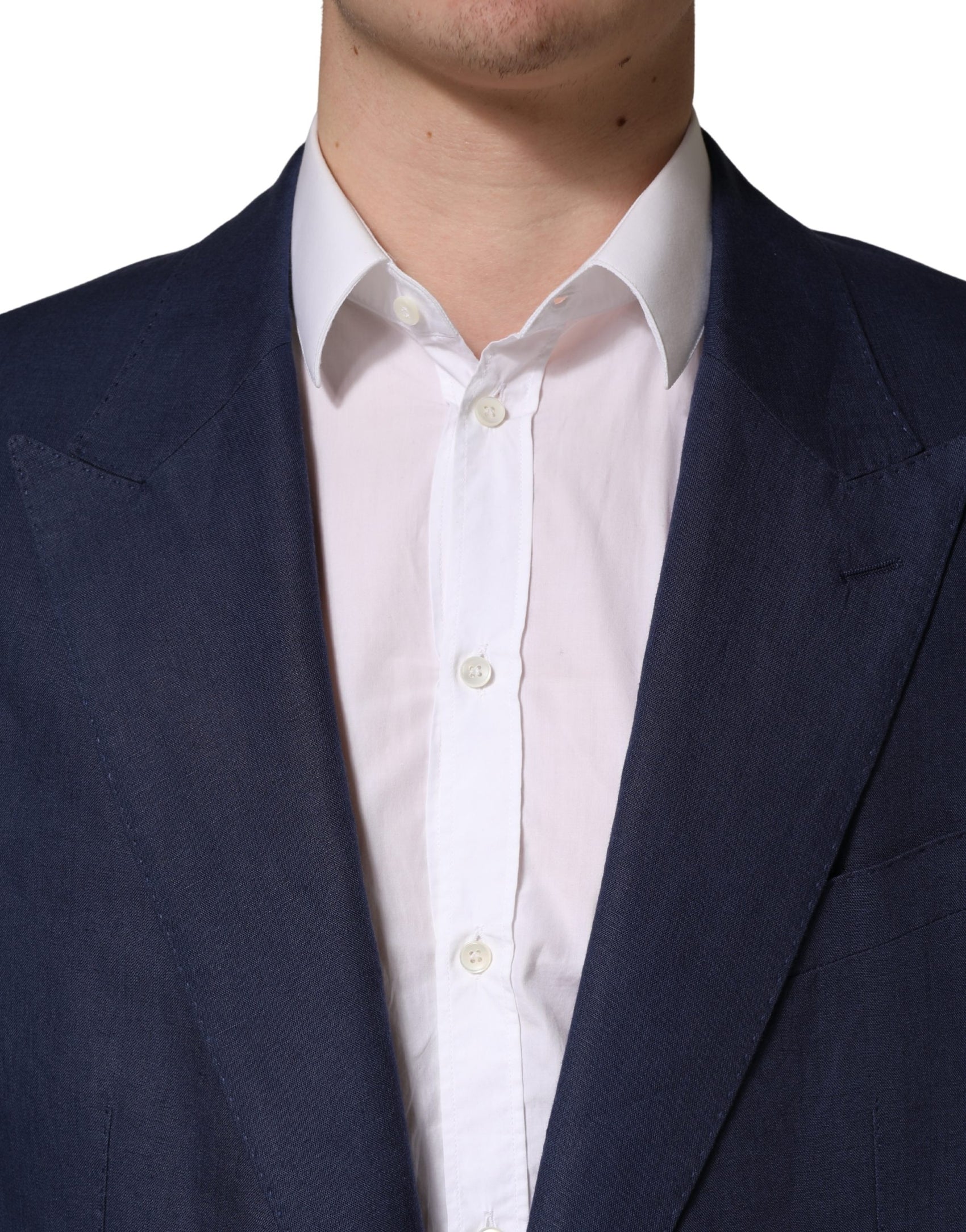 Dolce & Gabbana Blue Single Breasted 2 Button Suit Jacket