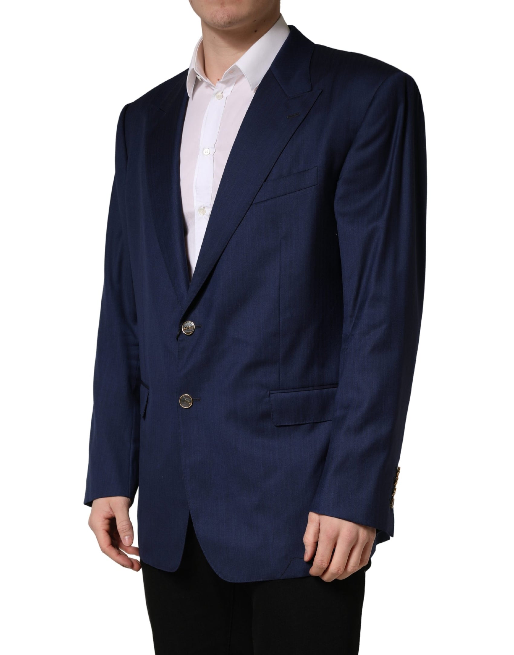 Dolce & Gabbana Blue Single Breasted 2 Button Suit Jacket