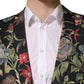 Dolce & Gabbana Multicolor Floral Leopard 1 Button Men Suit Jacket