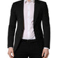 Dolce & Gabbana Black Polyester 2 Buttons Men Suit Jacket