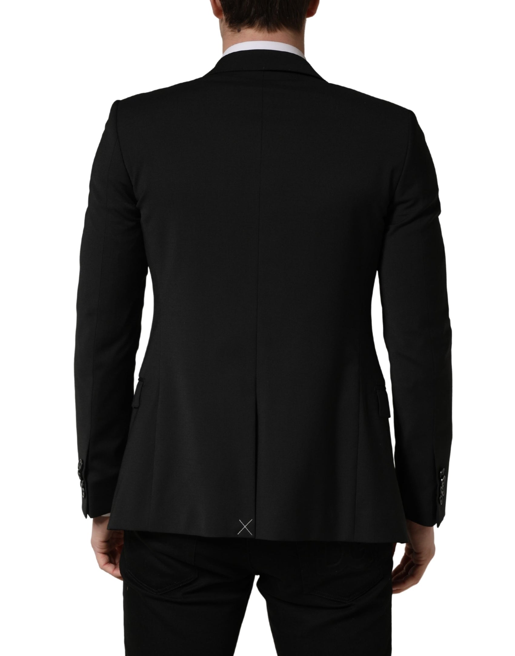 Dolce & Gabbana Black Polyester 2 Buttons Men Suit Jacket