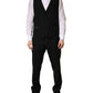 Dolce & Gabbana Black Wool Silk Saxophone Slim Fit 3Pc Suit
