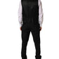 Dolce & Gabbana Black Wool Silk Saxophone Slim Fit 3Pc Suit