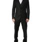 Dolce & Gabbana Black Wool Slim Fit Formal 3 Piece Men Suit