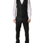 Dolce & Gabbana Black Wool Slim Fit Formal 3 Piece Men Suit