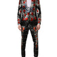 Dolce & Gabbana Black Floral 2 Buttons Formal 3 Piece Suit