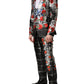 Dolce & Gabbana Black Floral 2 Buttons Formal 3 Piece Suit