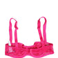 Dolce & Gabbana Pink Lace Mesh Underwire Balconnet Bra Underwear
