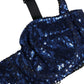 Dolce & Gabbana Blue Sequined Nyon Balconnet Bra Underwear