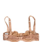Dolce & Gabbana Beige Lace Mesh Underwire Balconnet Bra Underwear