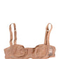 Dolce & Gabbana Beige Lace Mesh Underwire Balconnet Bra Underwear