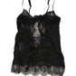 Dolce & Gabbana Black Silk Lace Lingerie Chemise Top Underwear