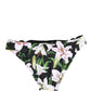 Dolce & Gabbana Black Lily Print Nylon Bottom Beachwear Swimwear