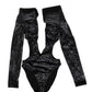 Dolce & Gabbana Black Deep V-Neck One Piece Swimsuit Swimwear