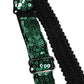 Dolce & Gabbana Green Sequined Nyon Balconnet Bra Underwear