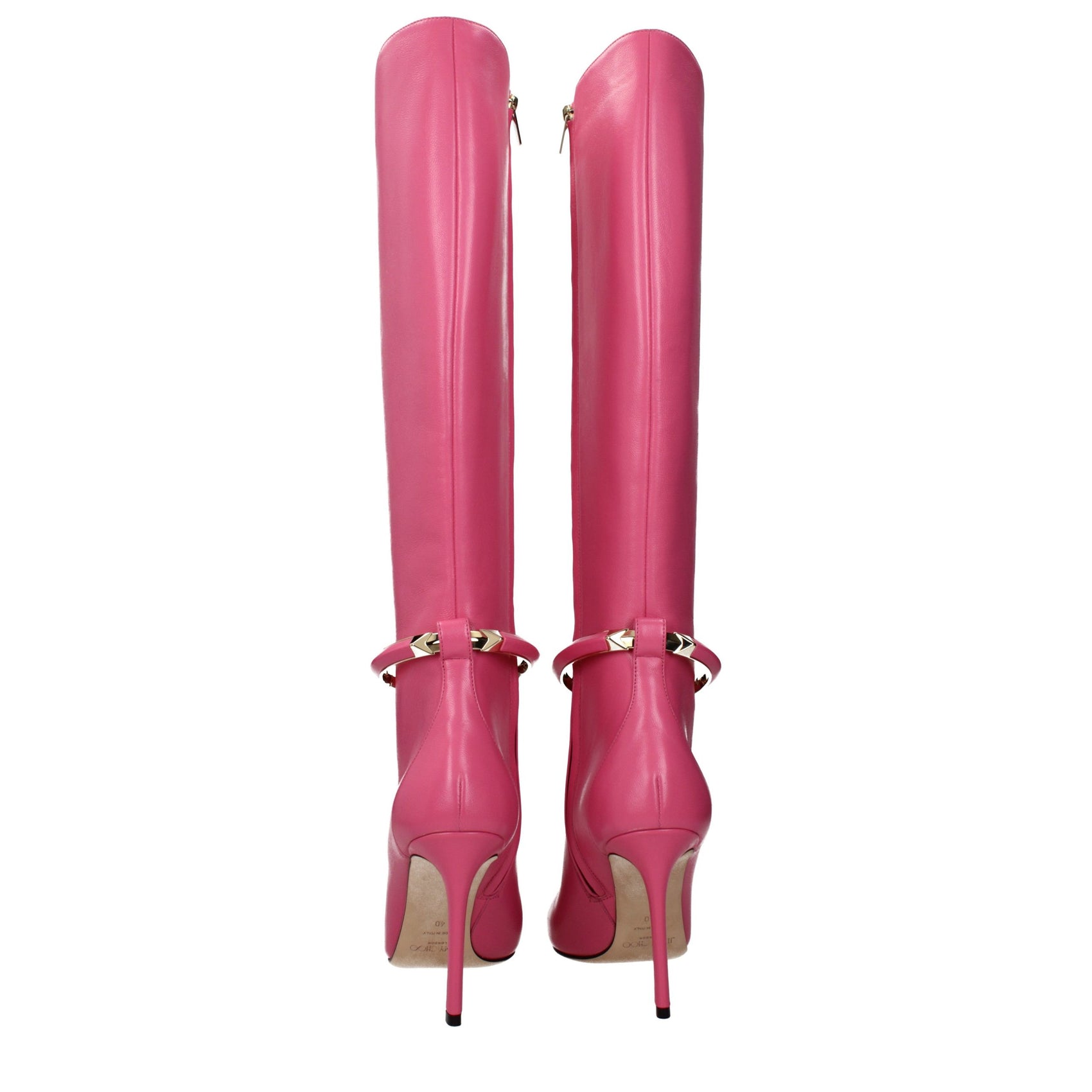 Jimmy Choo Pink Leather High Heel Boots