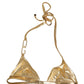 Dolce & Gabbana Gold-Tone Triangle Bikini Top DG Logo Swimwear