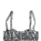 Dolce & Gabbana Silver Sequined Nyon Balconnet Bra Underwear
